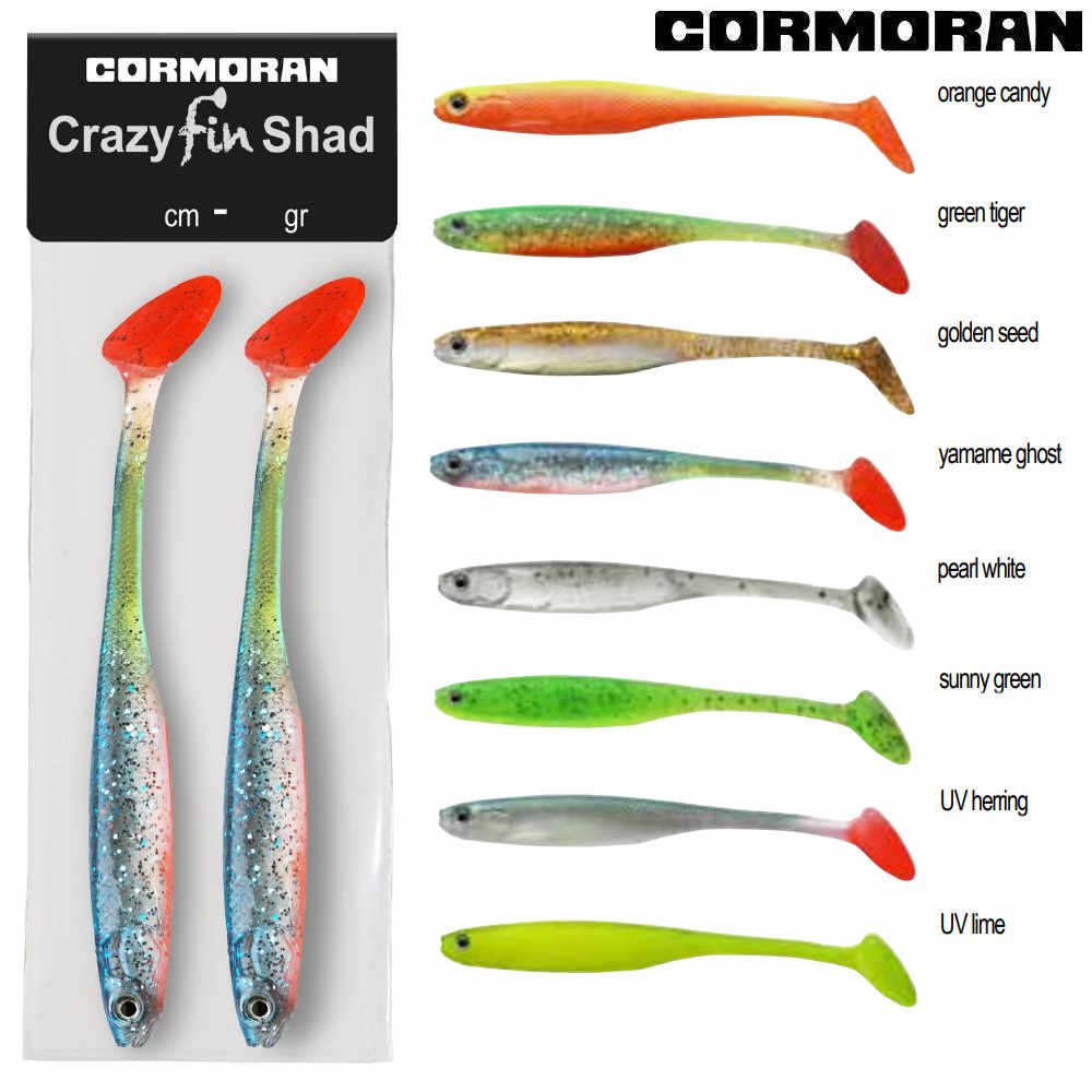 GUMOVÉ NÁSTRAHY CORMORAN CRAZY FIN SHAD GREEN TIGER 13 CM / 2KS