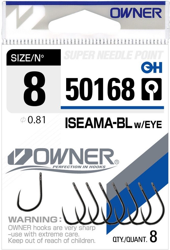 HÁČKY S OČKEM BEZ PROTIHROTU OWNER ISEAMA 50168 VEL. 4 / 6 KS
