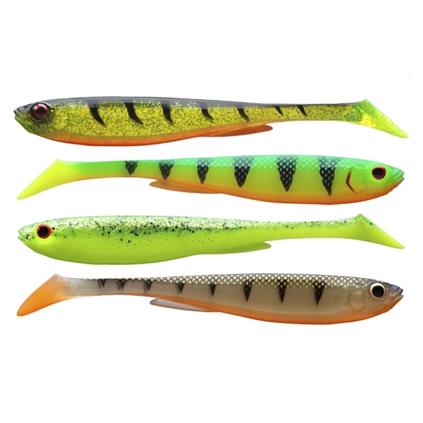 SADA GUMOVÝCH NÁSTRAH DAIWA PROREX SLIM SHADY FLASH SET  13,5 CM / 4 KS