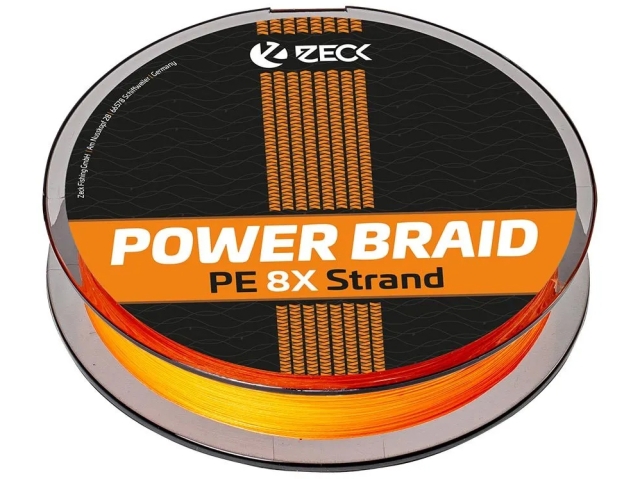 Zeck Pletená šňůra Powerbraid 8X Oranžová 300m 0,18 mm 