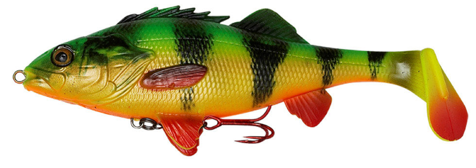 SAVAGE GEAR GUMOVÁ NÁSTRAHA 4D PERCH SHAD SLOW SINKING 12,5CM / 23G - FIRETIGER