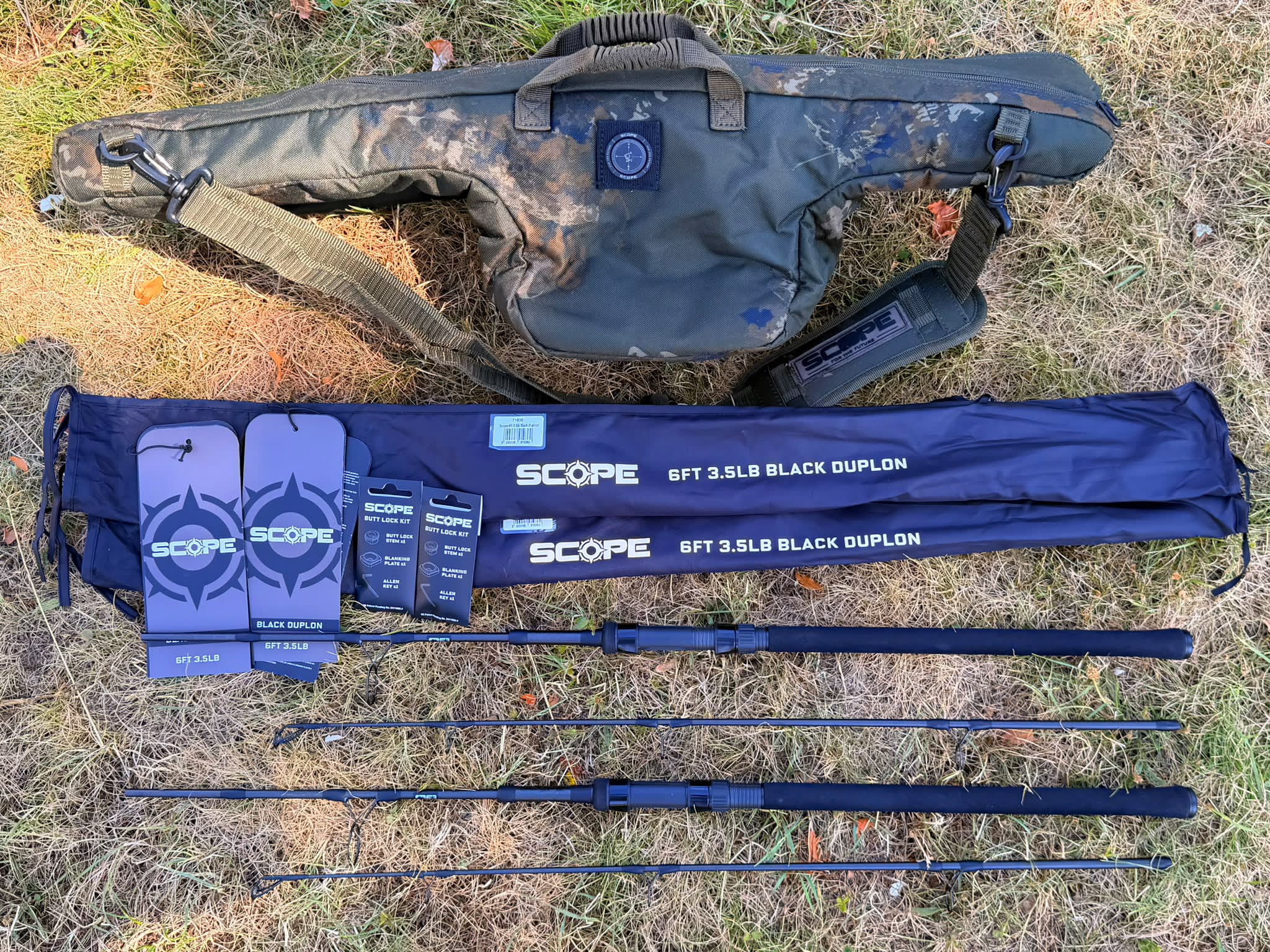 2 KAPROVÉ POLOTELESKOPICKÉ PRUTY NASH SCOPE BLACK DUPLON 6 FT / 3,5 LB + POUZDRO SCOPE OPS DOUBLE ROD SKINS