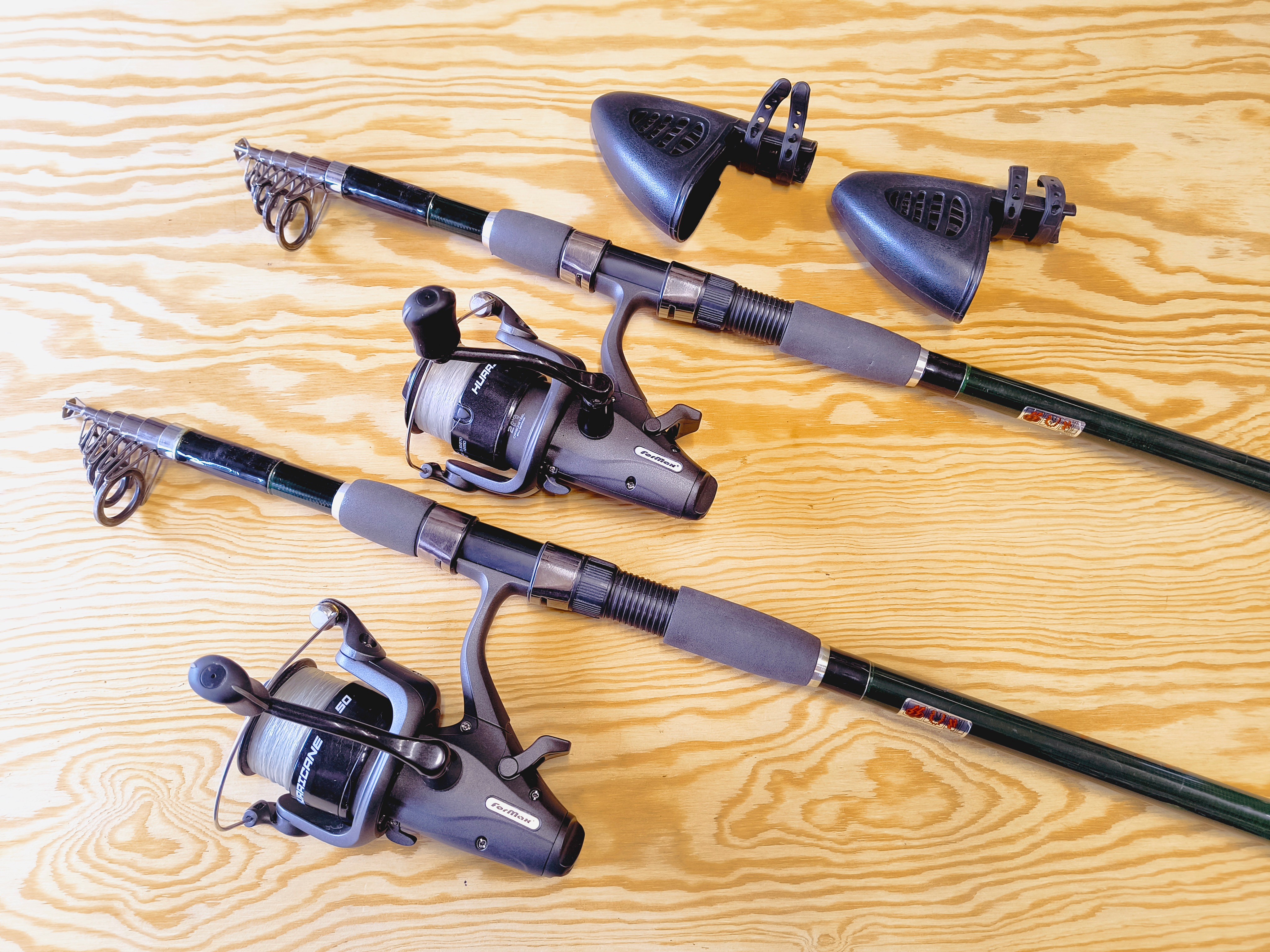 SET 2+2 / TELESKOPICKÉ PRUTY AWA-SHIMA REIZAN TELE CARP / 3,9 m / 3 LB + NAVIJÁKY FORMAX HURRICANE 50 BAITRUNNER
