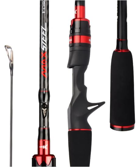 Baitcastový Prut + 2 Různé Horní díly KastKing Max Steel Rod Carbon 2,13 m  8-20 g, nebo 14-28 g 