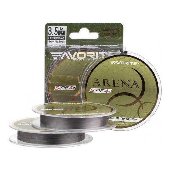 Pletená šňůra Favorite Arena PE 4X - 0,076 mm, 2,1 kg Silver Gray 150 m