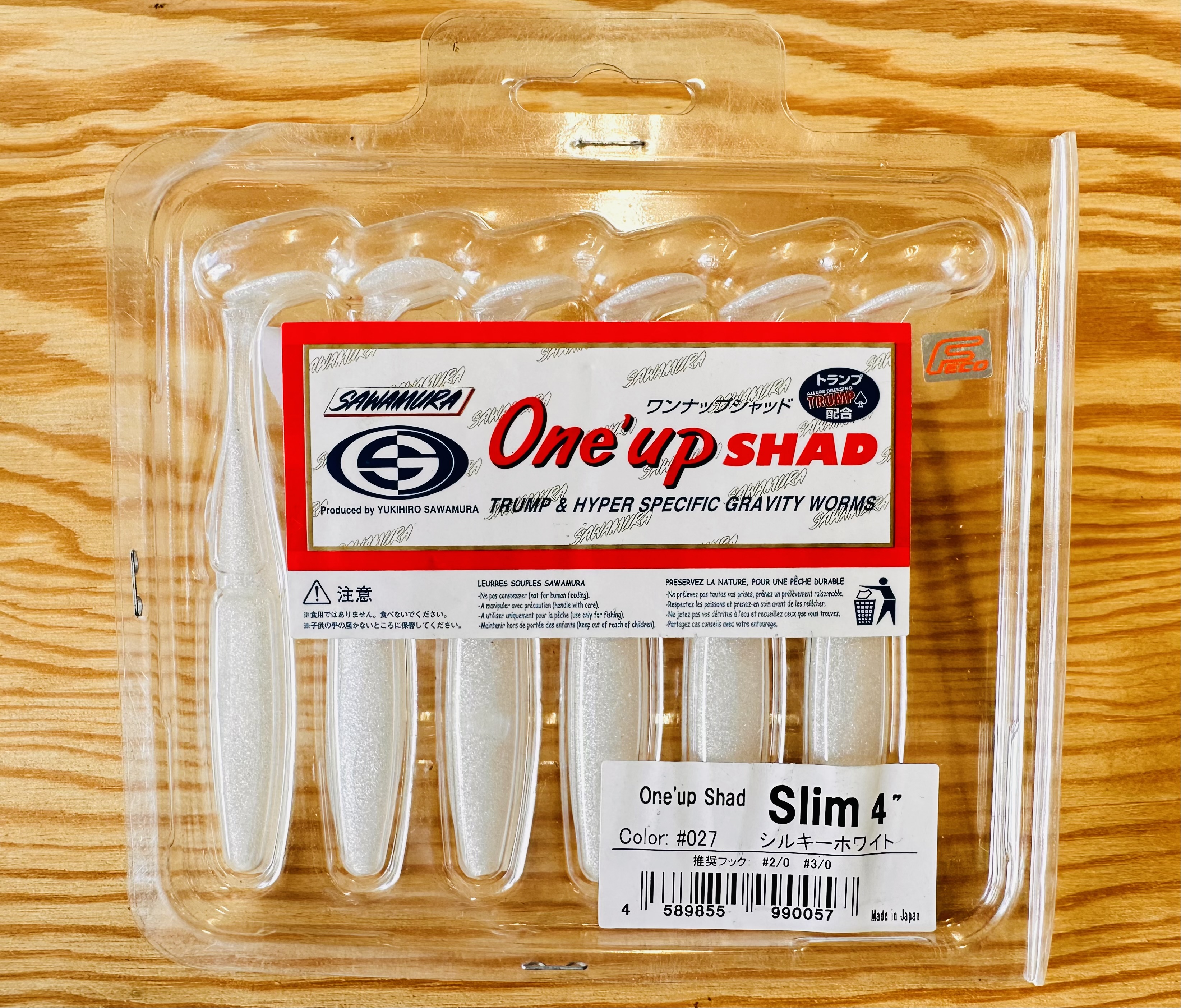 Gumové nástrahy Sawamura One Up Shad Slim 4" 8,4cm / (6ks) / #027 Silky White