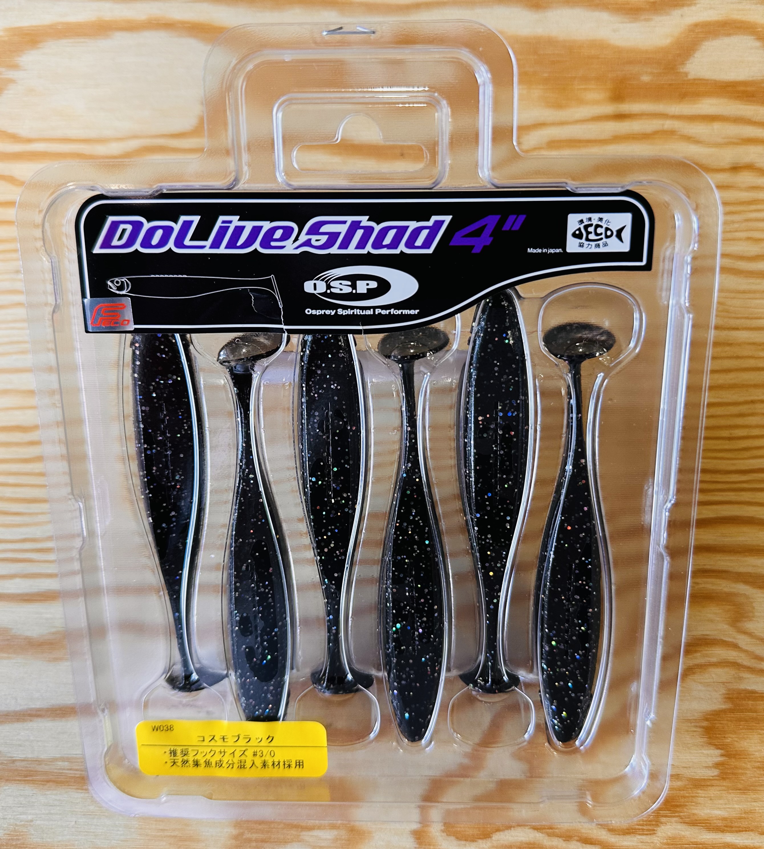 Gumové nástrahy O.S.P Do Live Shad 4" 10,2 cm / (6ks) / TW 038 Cosmo Black