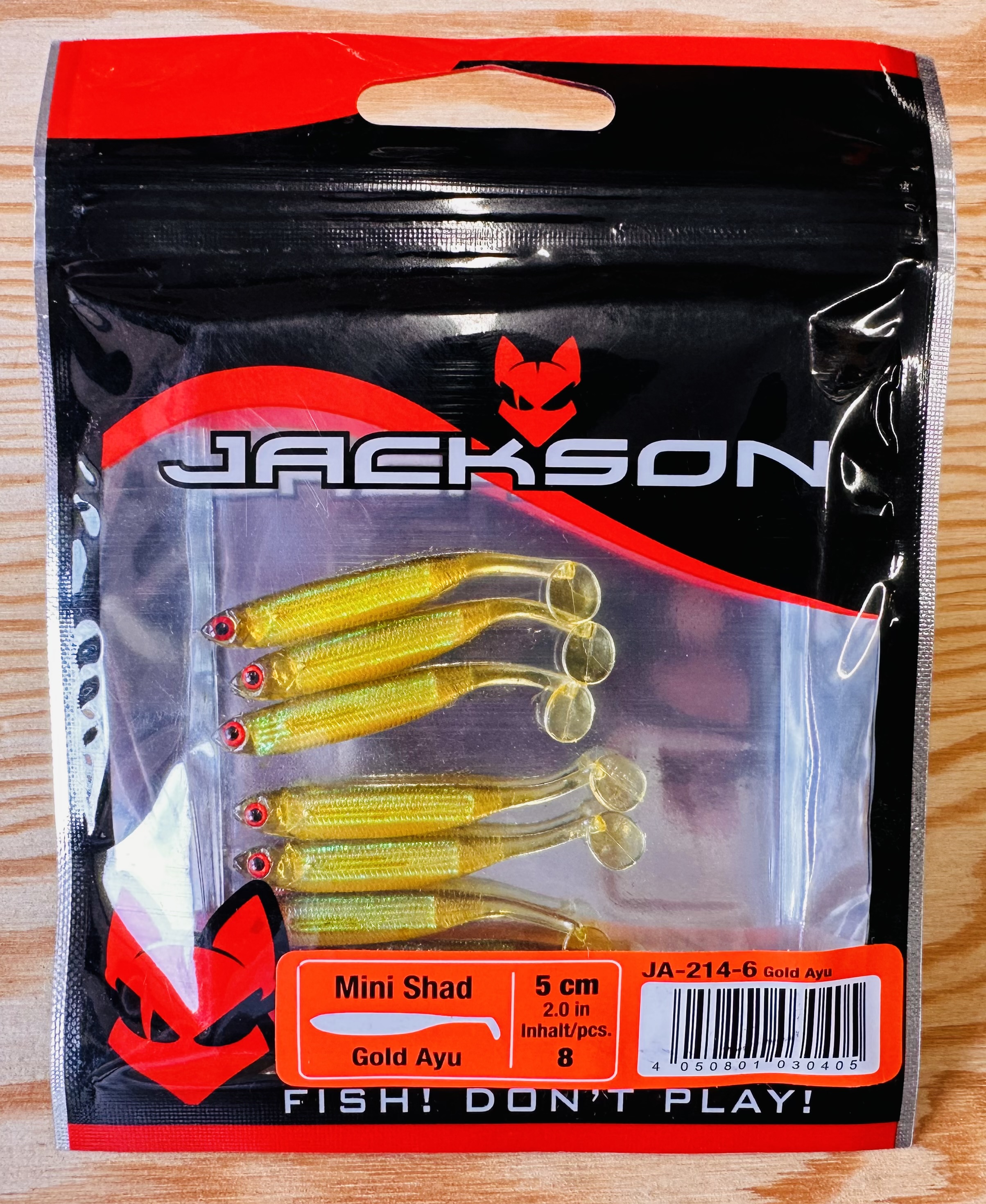 Gumové nástrahy JACKSON Mini Shad 5 cm / (8ks) / JA-214-6 Gold Ayu
