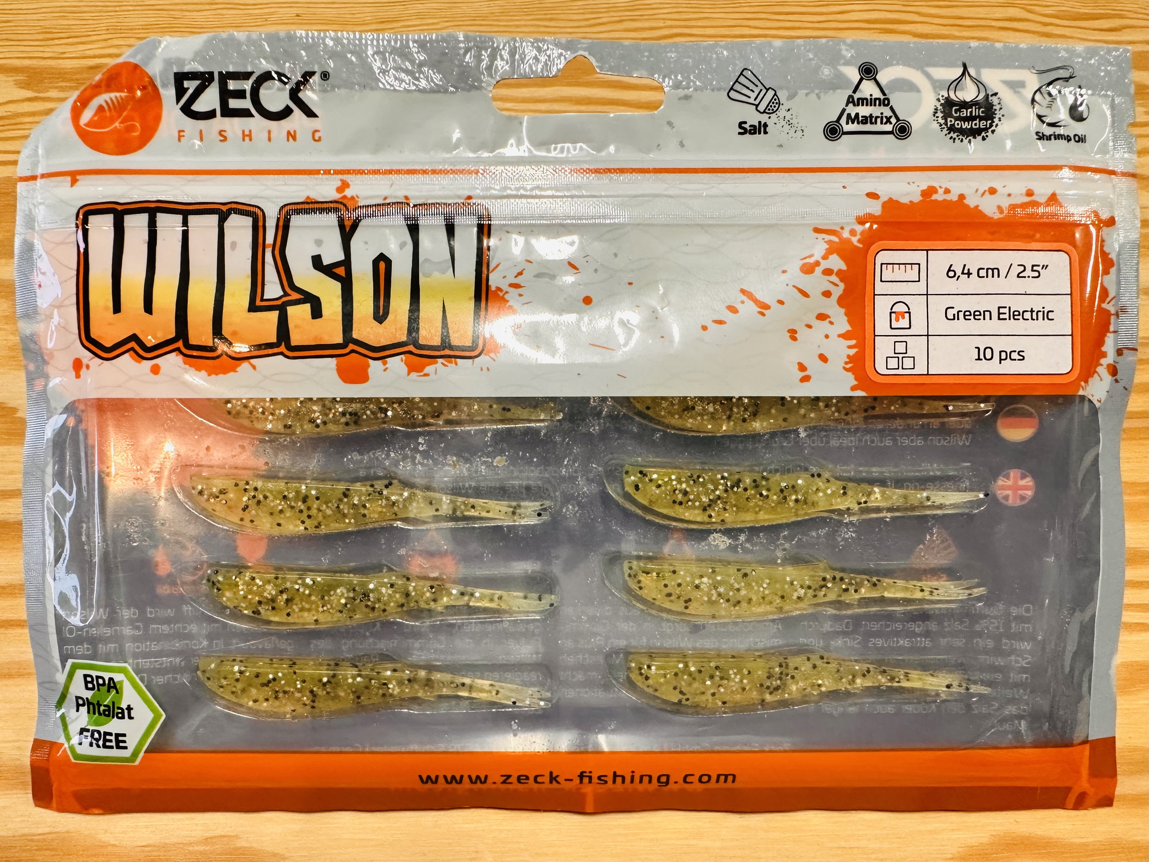 ZECK GUMOVÉ NÁSTRAHY WILSON 2,5" / GREEN ELECTRIC / 6,4 cm / 10 ks