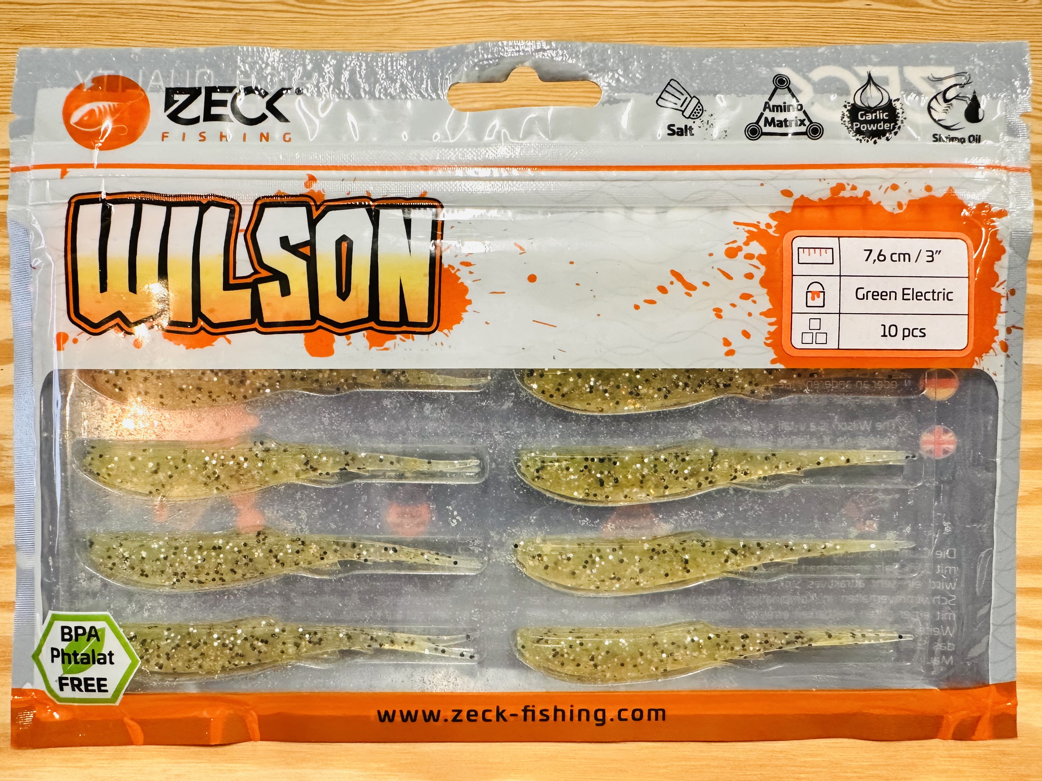 ZECK GUMOVÉ NÁSTRAHY WILSON 3" / GREEN ELECTRIC / 7,6 cm / 10 ks