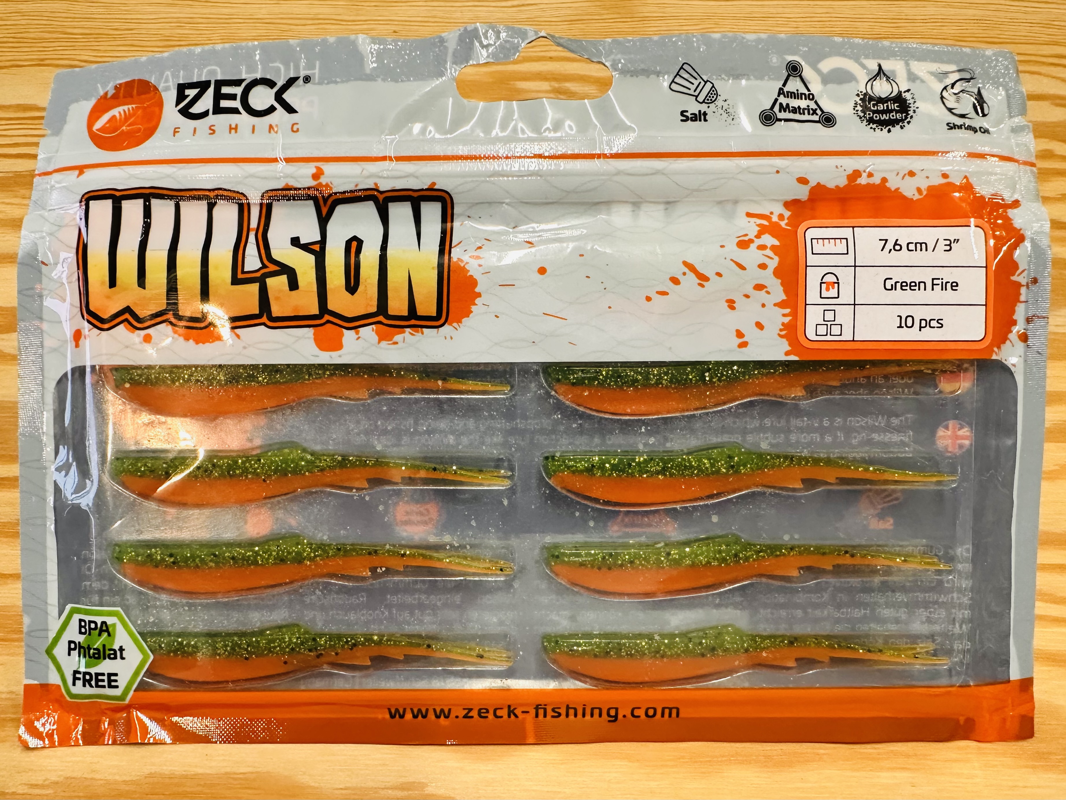 ZECK GUMOVÉ NÁSTRAHY WILSON 3" / GREEN FIRE / 7,6 cm / 10 ks