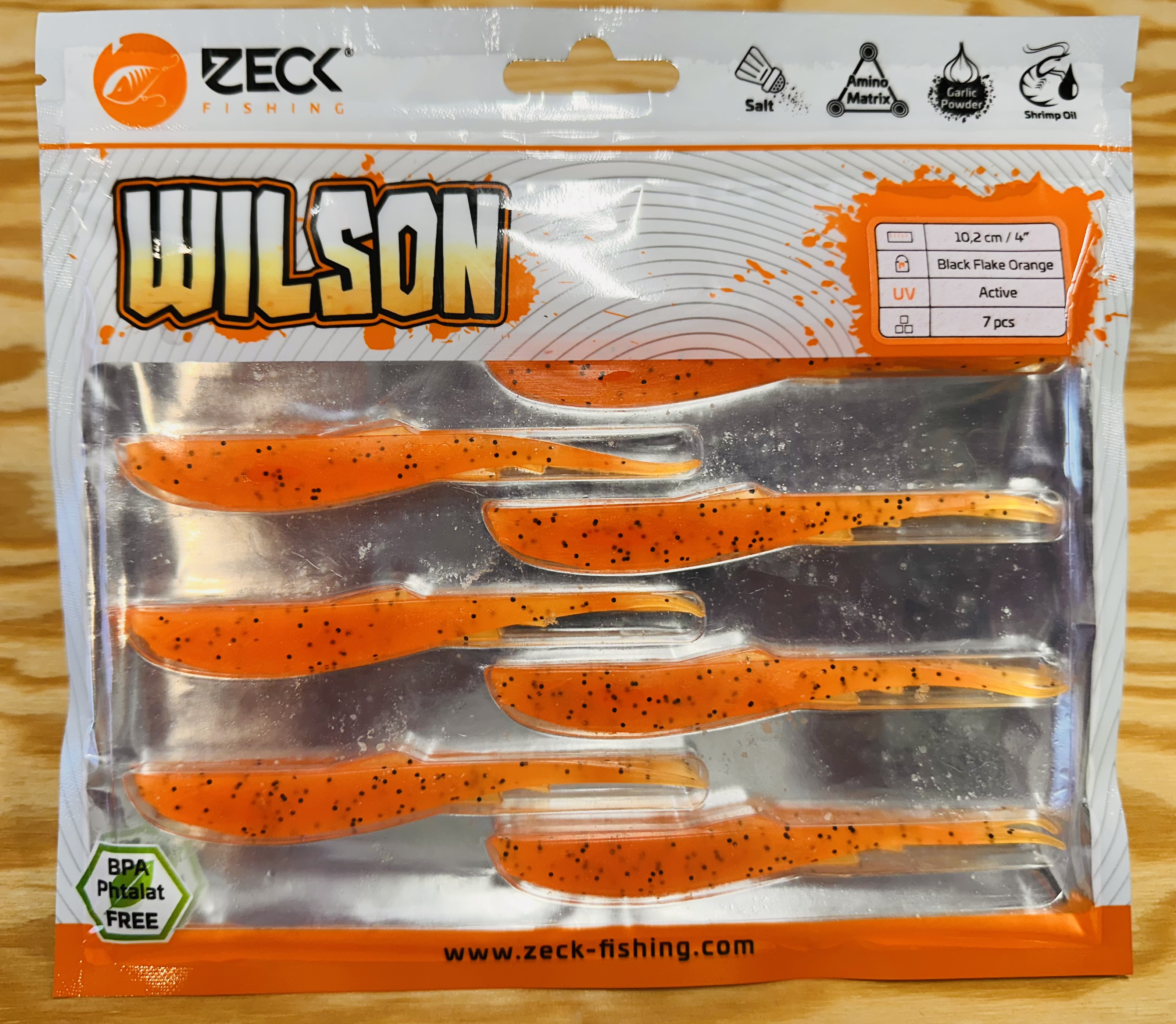 ZECK GUMOVÉ NÁSTRAHY WILSON 4" / BLACK FLAKE ORANGE / 10,2 cm / 7 ks