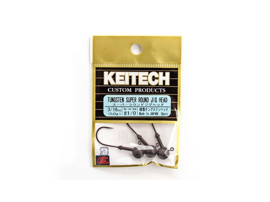 Keitech: Jigová hlavička Tungsten Super Round Jig Head 7g Velikost 1/0 2ks