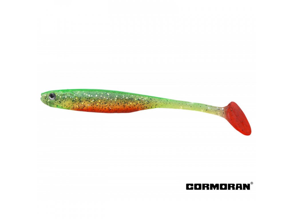 GUMOVÉ NÁSTRAHY CORMORAN CRAZY FIN SHAD GREEN TIGER 10 CM / 2KS