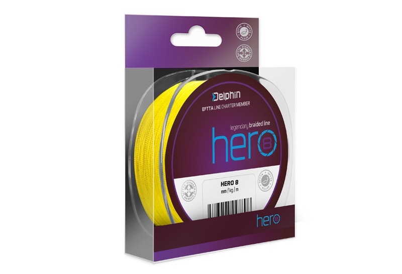 Delphin HERO 8 fluo žlutá 0,12 mm 8,2 kg 117m